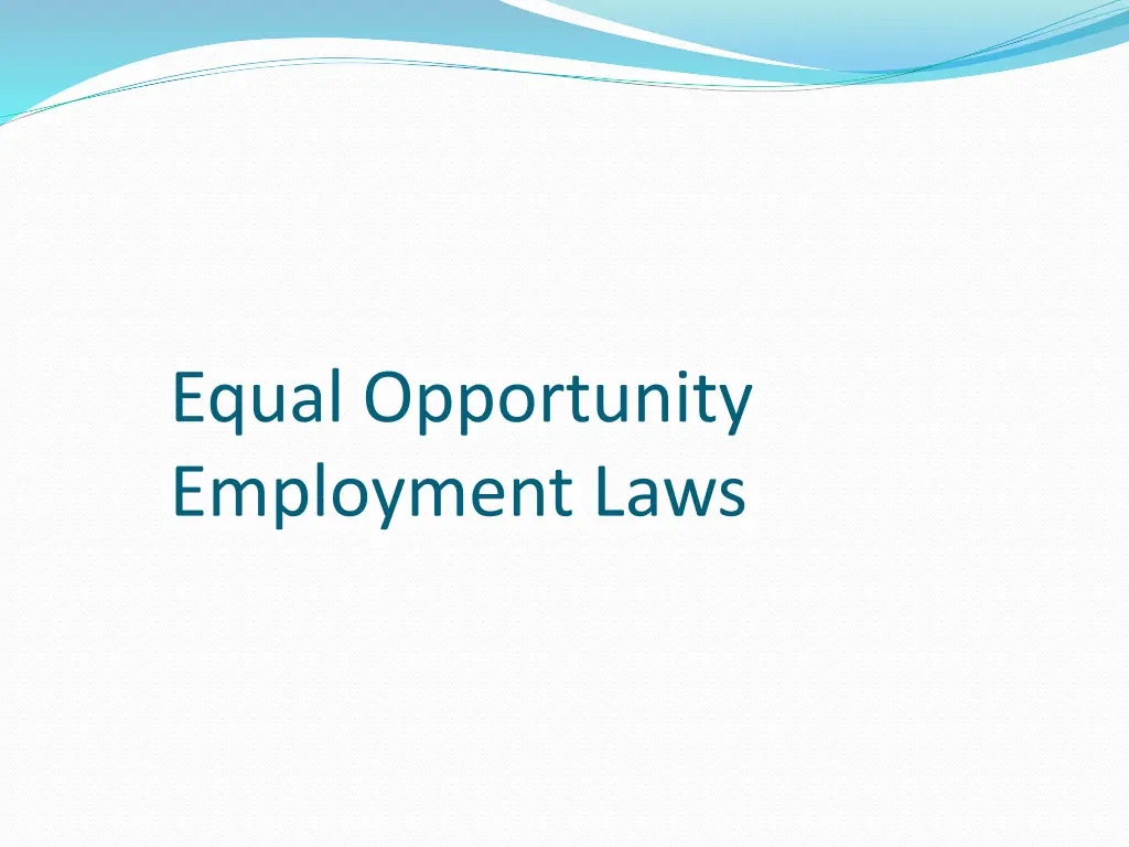 equal opportunity employment laws
