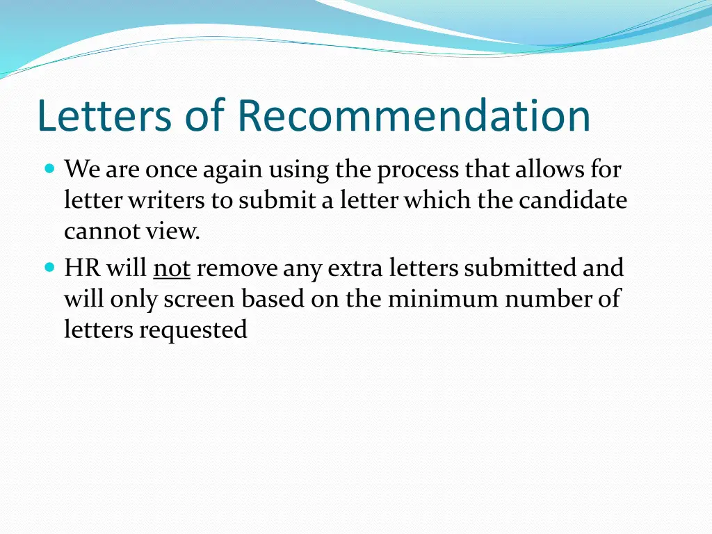 letters of recommendation