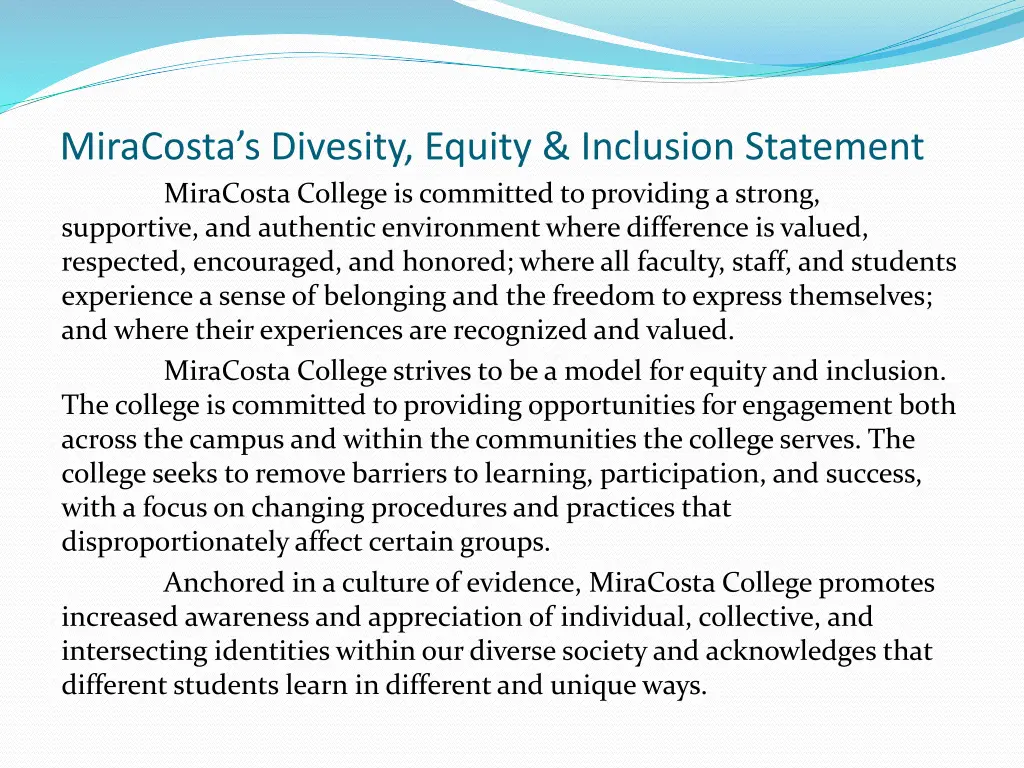 miracosta s divesity equity inclusion statement