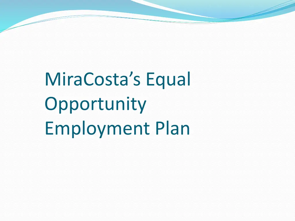 miracosta s equal opportunity employment plan