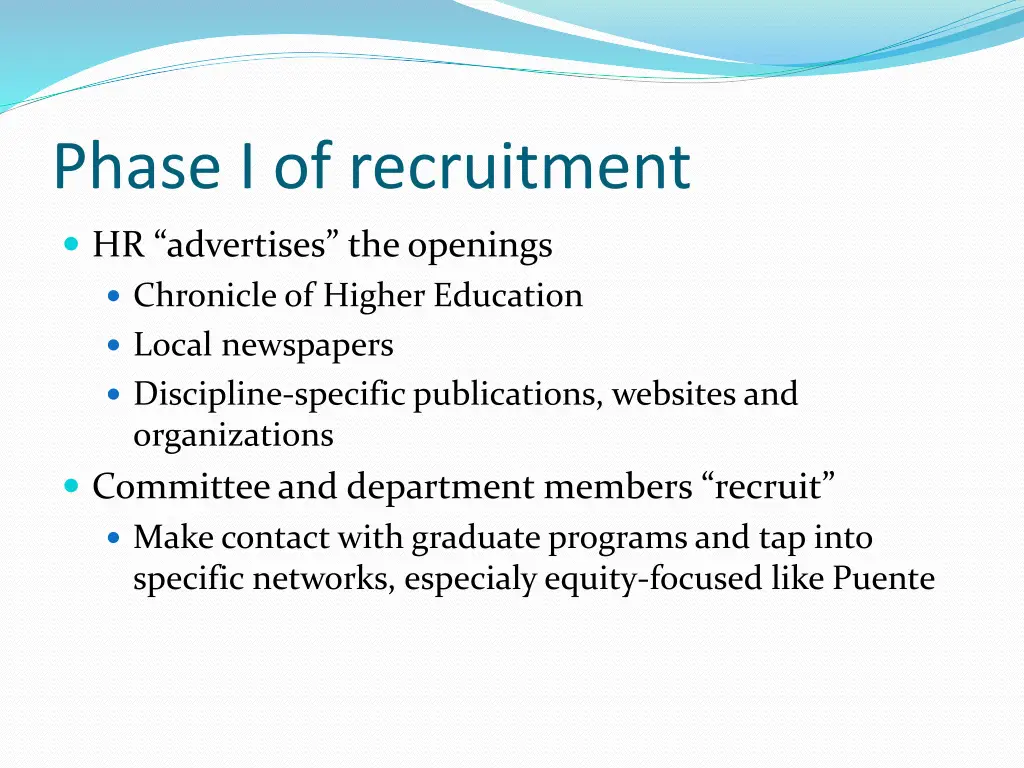 phase i of recruitment