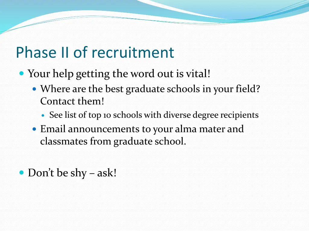 phase ii of recruitment