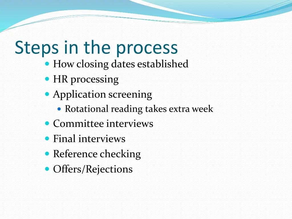 steps in the process how closing dates