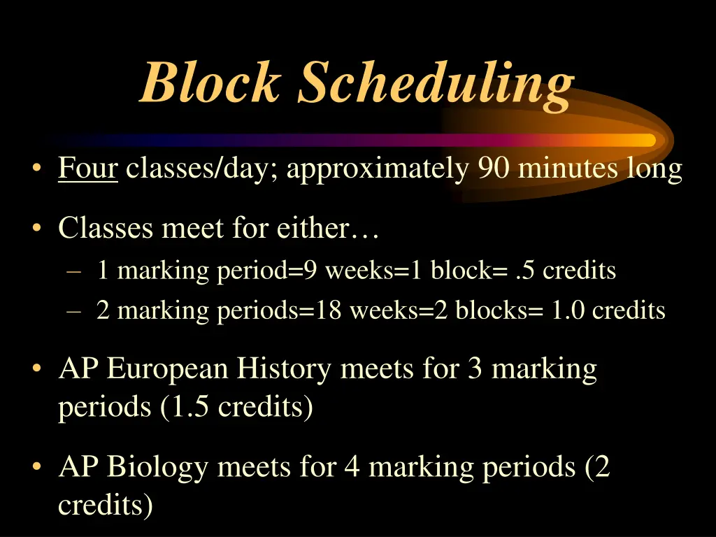 block scheduling