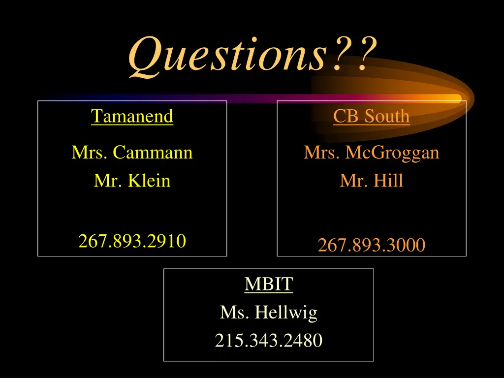questions