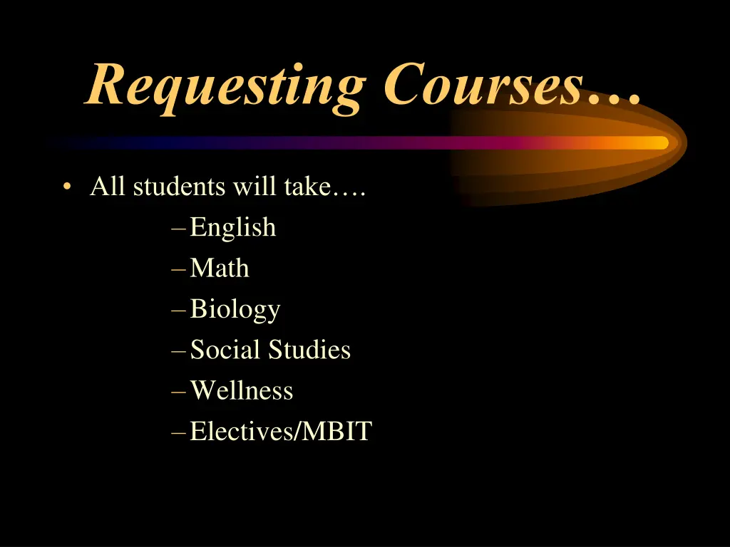 requesting courses