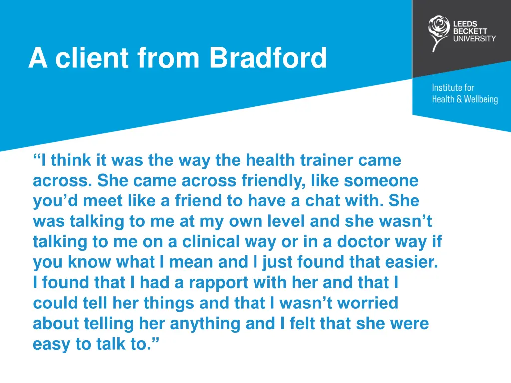 a client from bradford