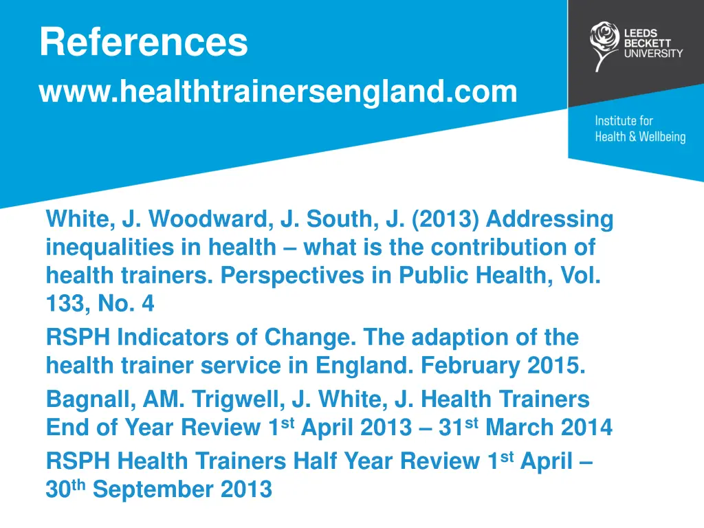 references www healthtrainersengland com