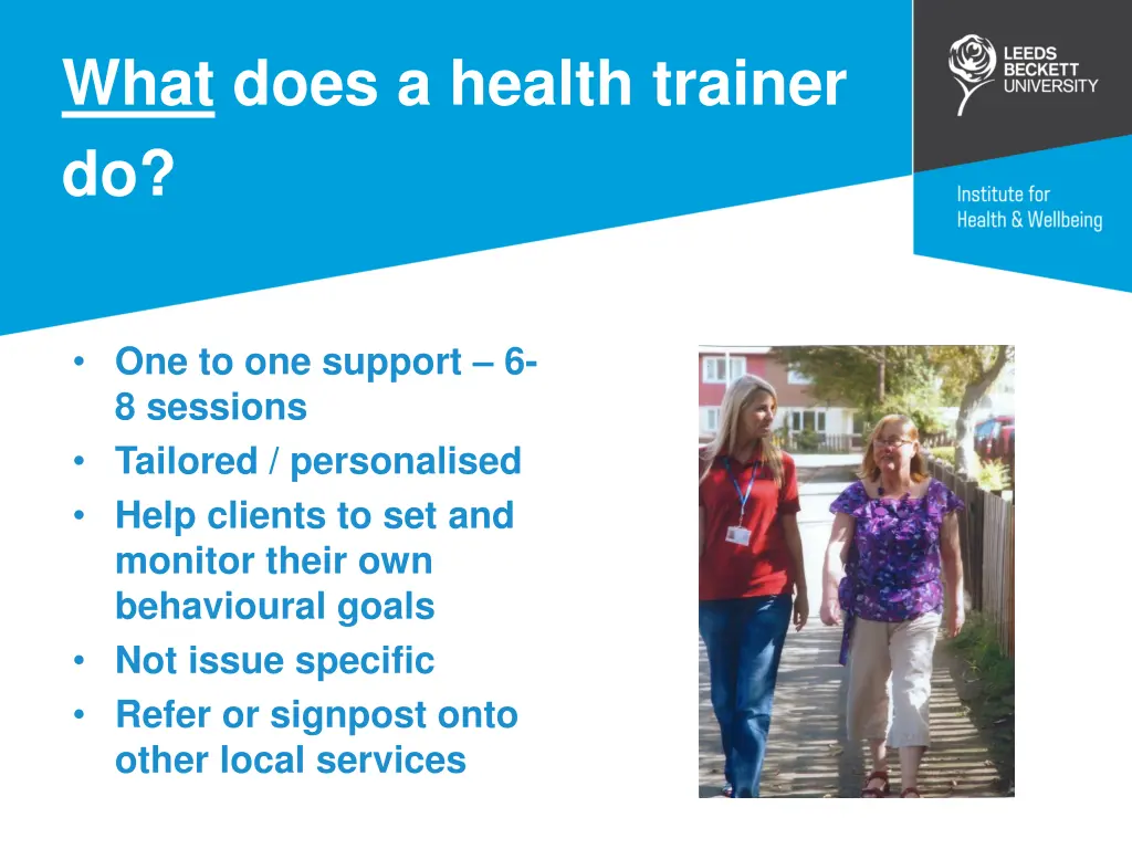 what does a health trainer do