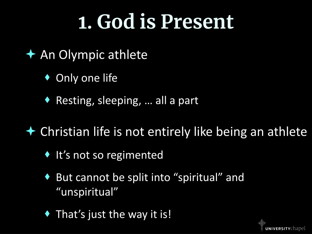 1 god is present