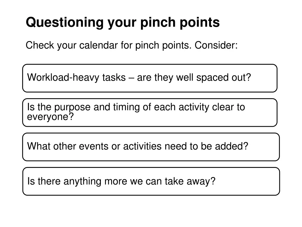 questioning your pinch points
