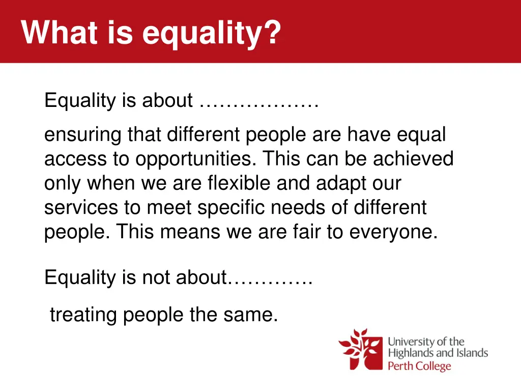 what is equality 1