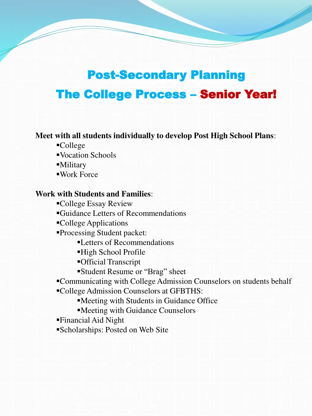 post post secondary planning secondary planning 1