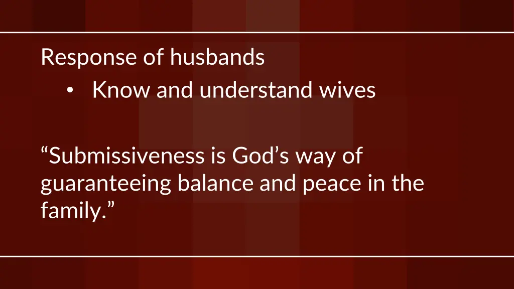 response of husbands know and understand wives