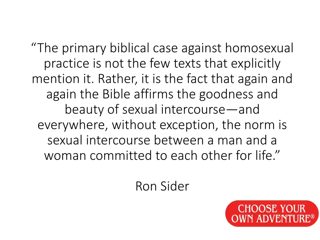 the primary biblical case against homosexual