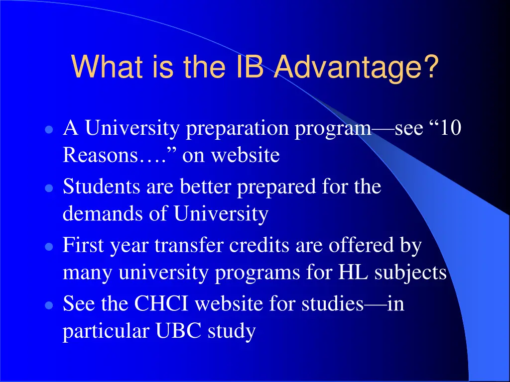 what is the ib advantage