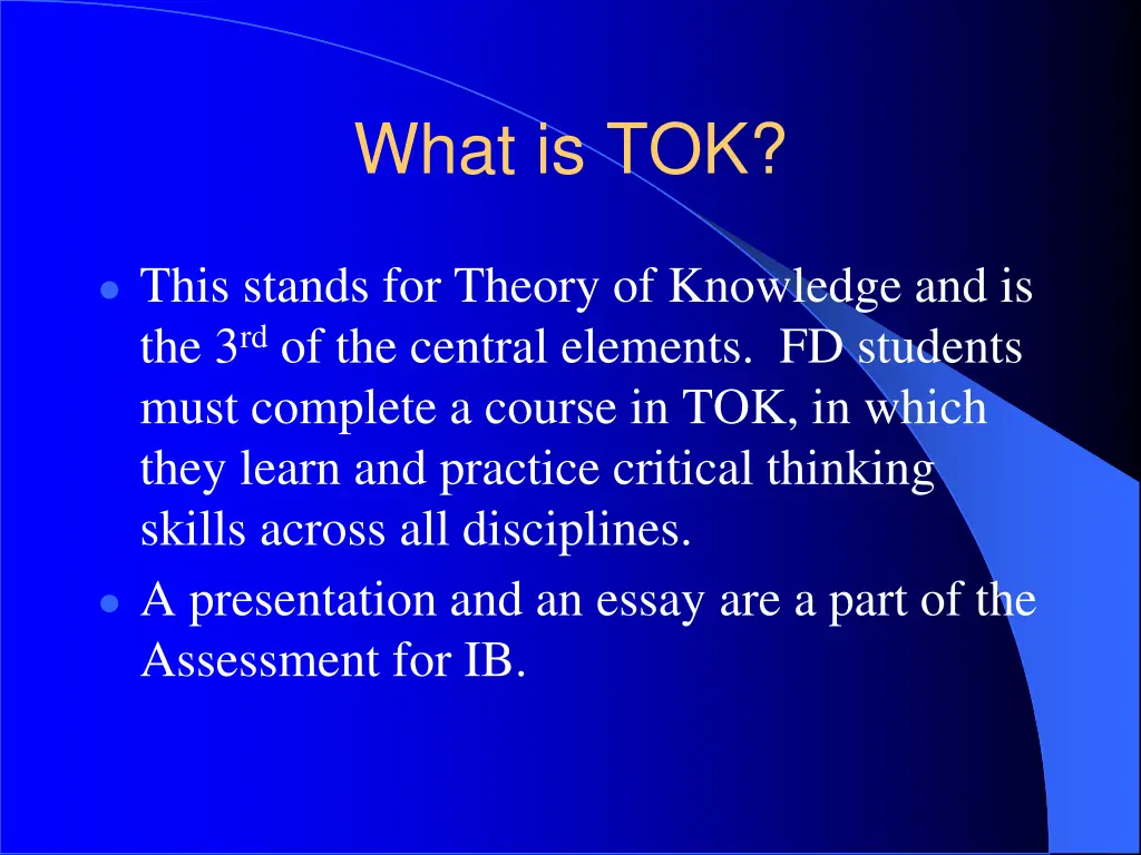 what is tok