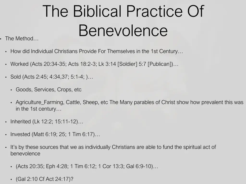 the biblical practice of benevolence 2