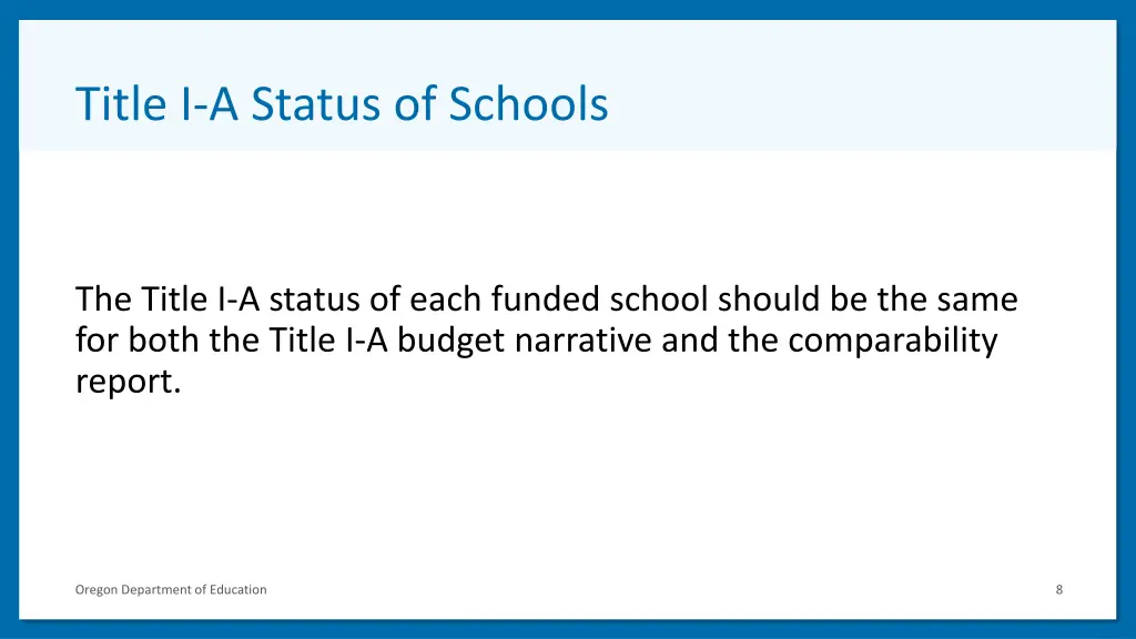 title i a status of schools