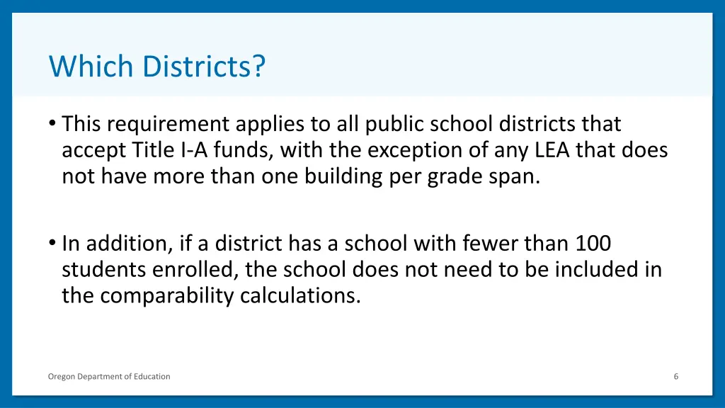 which districts