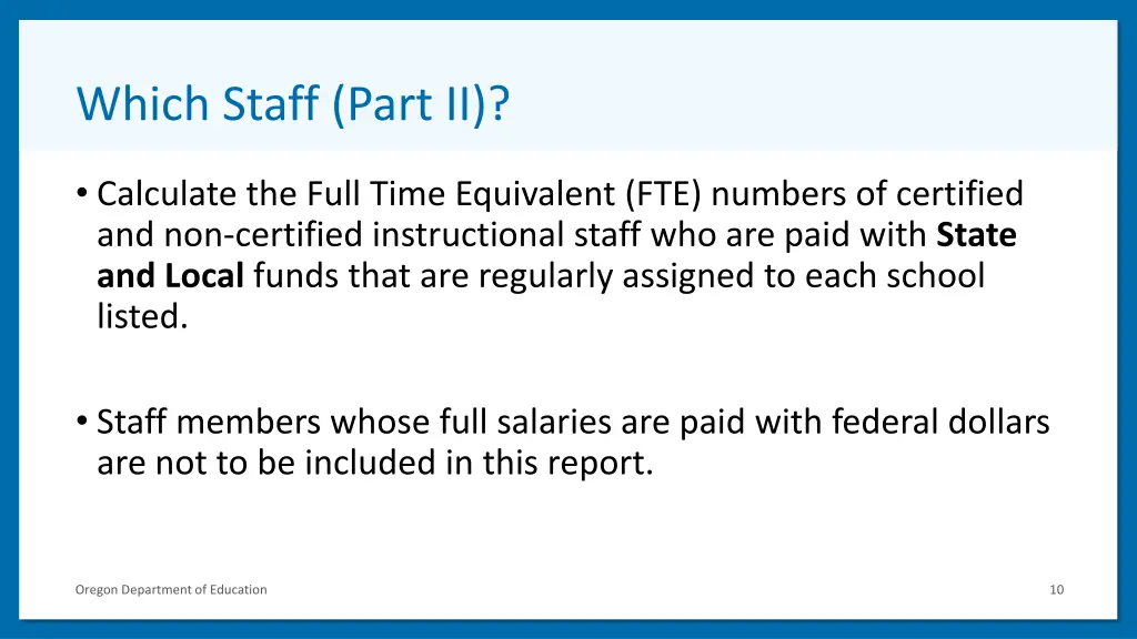 which staff part ii