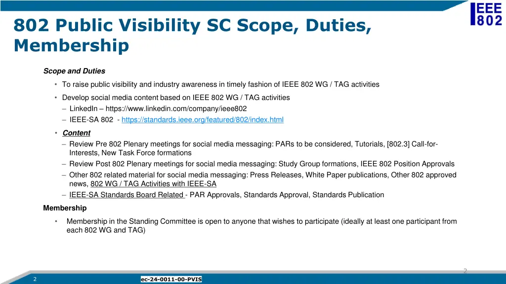 802 public visibility sc scope duties membership