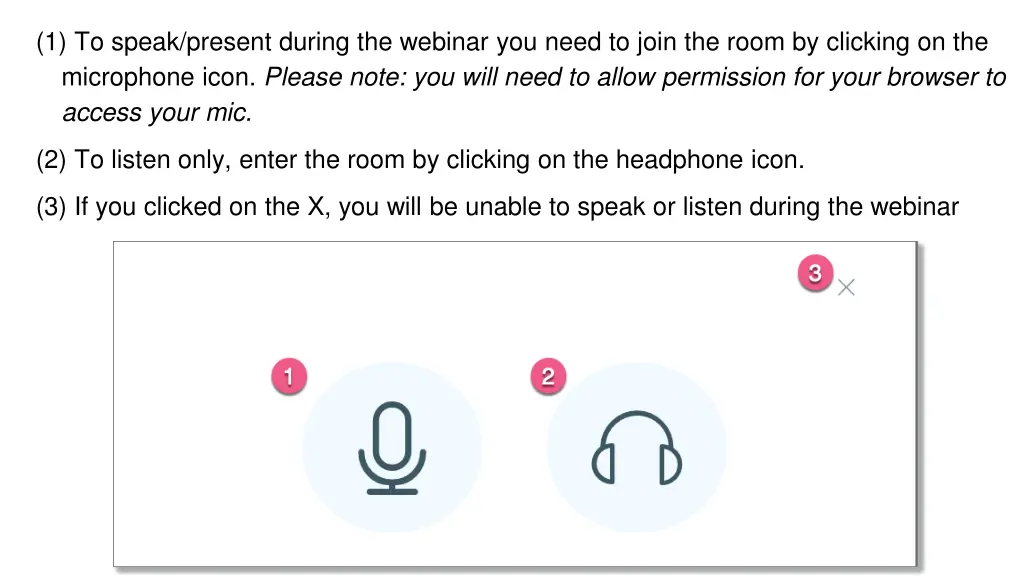 1 to speak present during the webinar you need