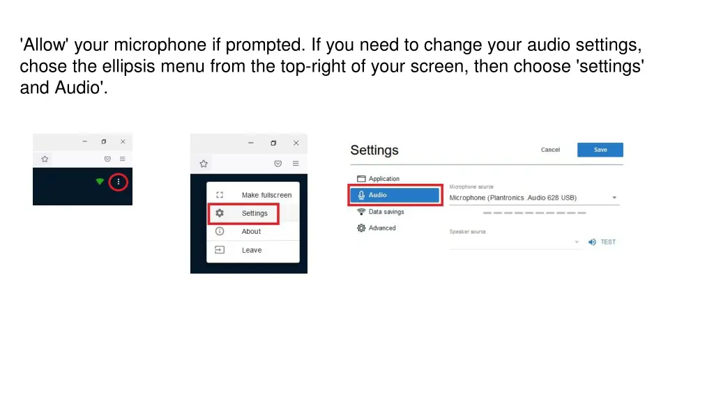 allow your microphone if prompted if you need