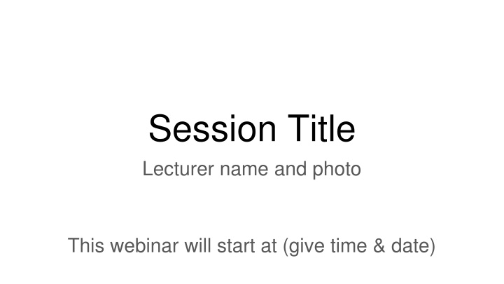 session title lecturer name and photo