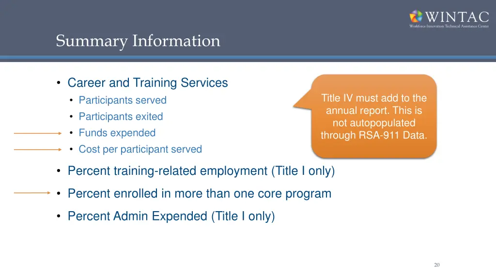 summary information