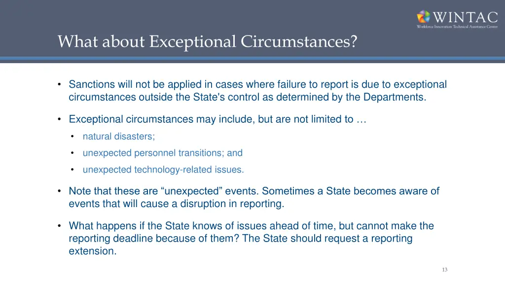 what about exceptional circumstances