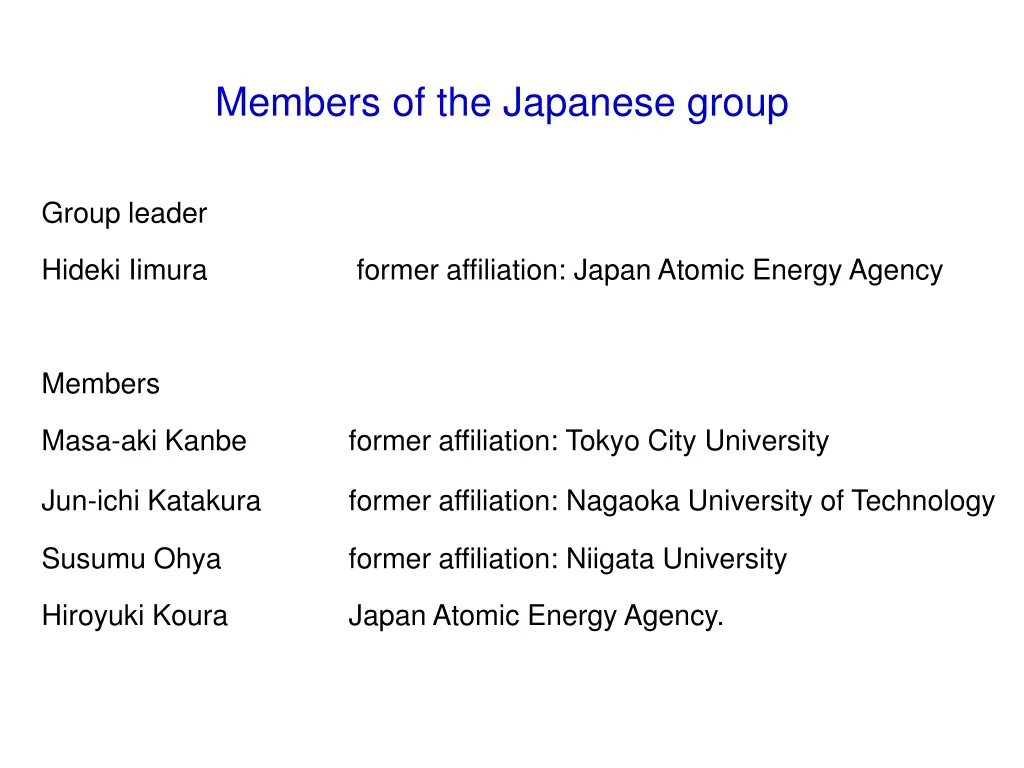 members of the japanese group