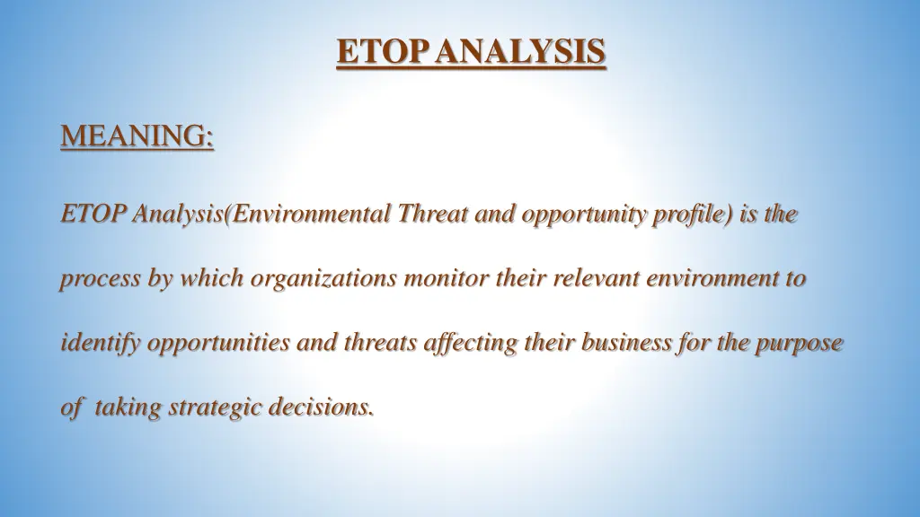 etop analysis