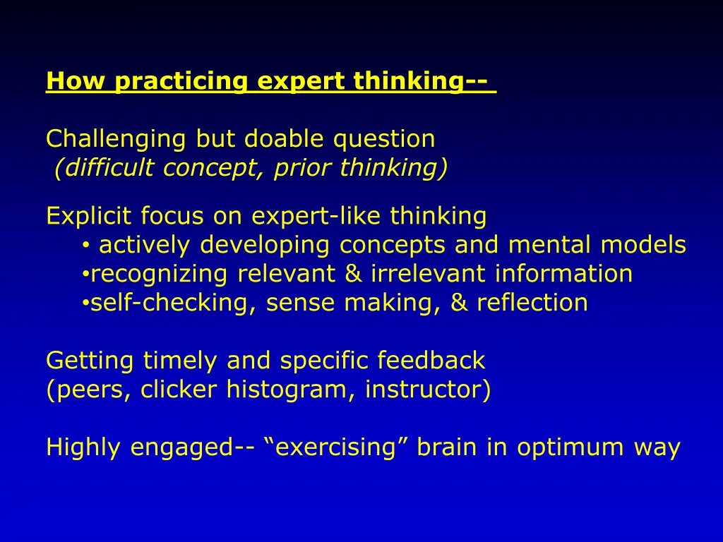 how practicing expert thinking