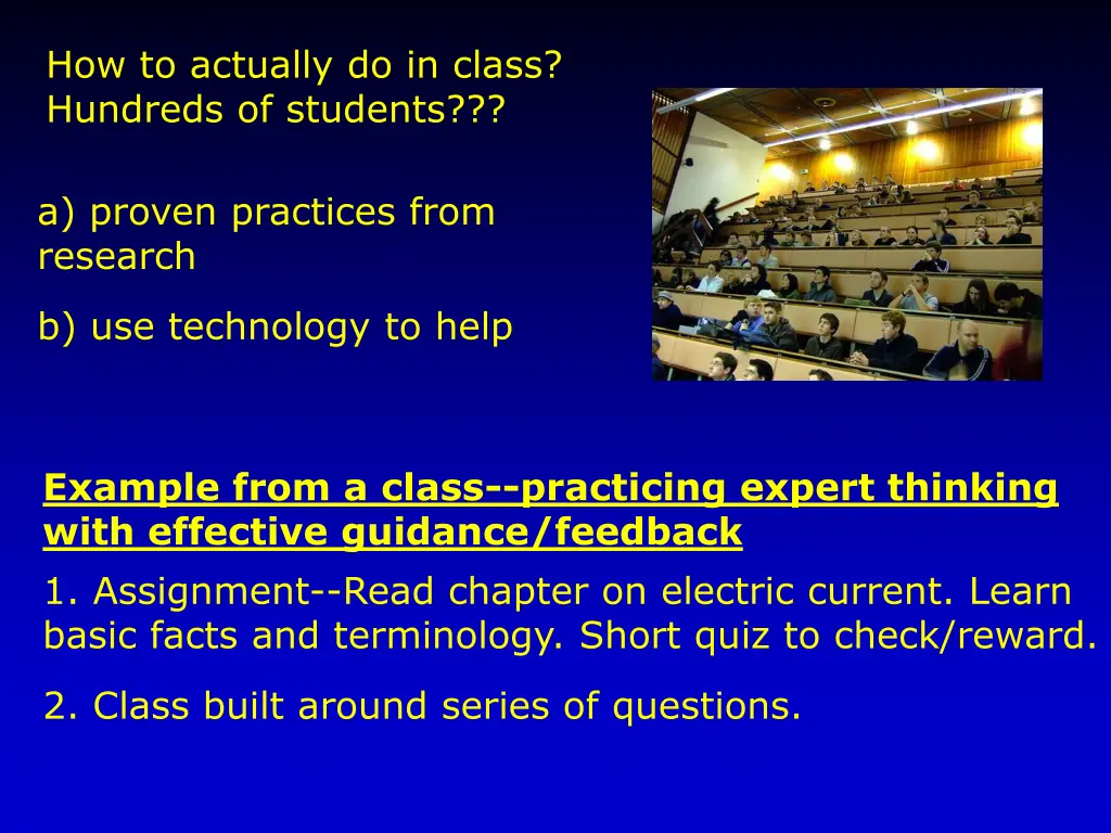 how to actually do in class hundreds of students