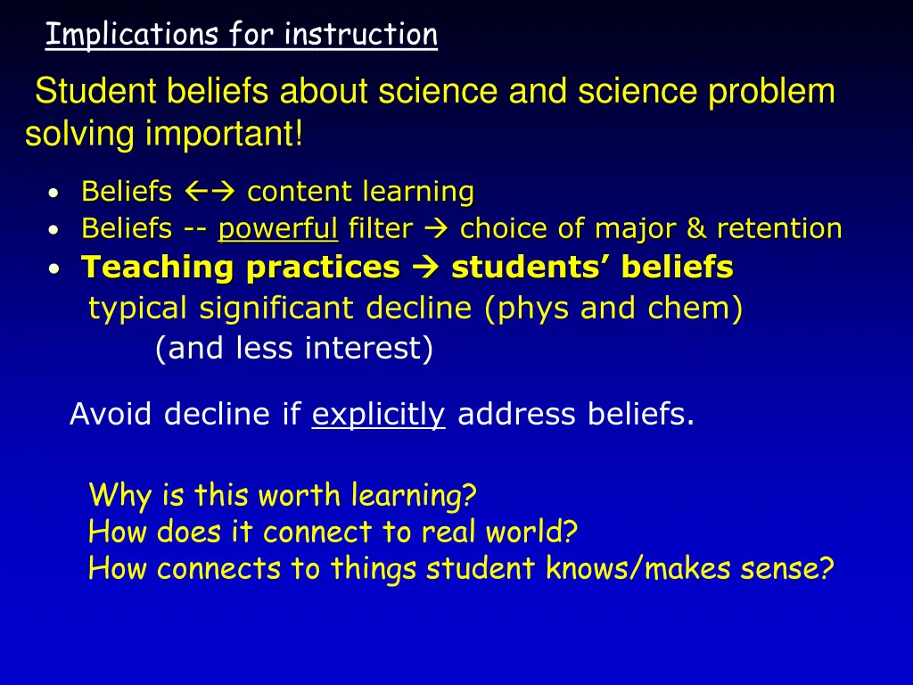 implications for instruction