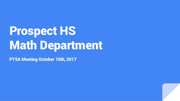 prospect hs math department