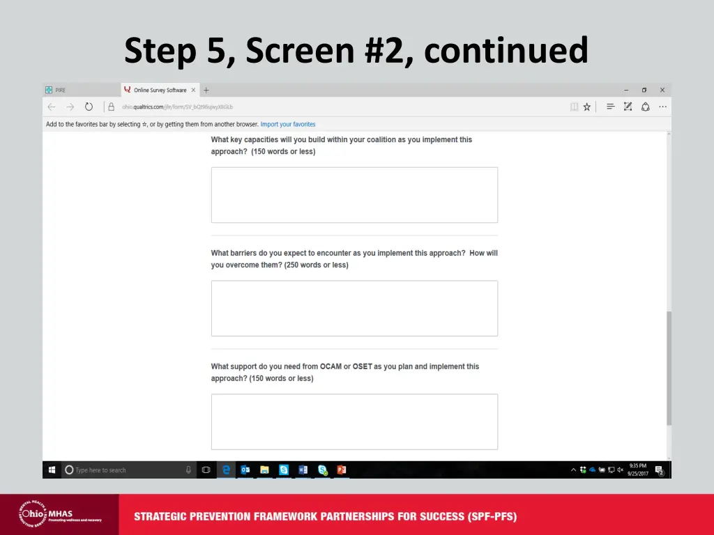 step 5 screen 2 continued