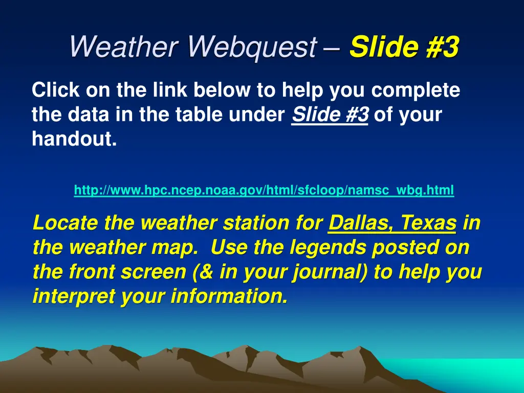 weather webquest slide 3