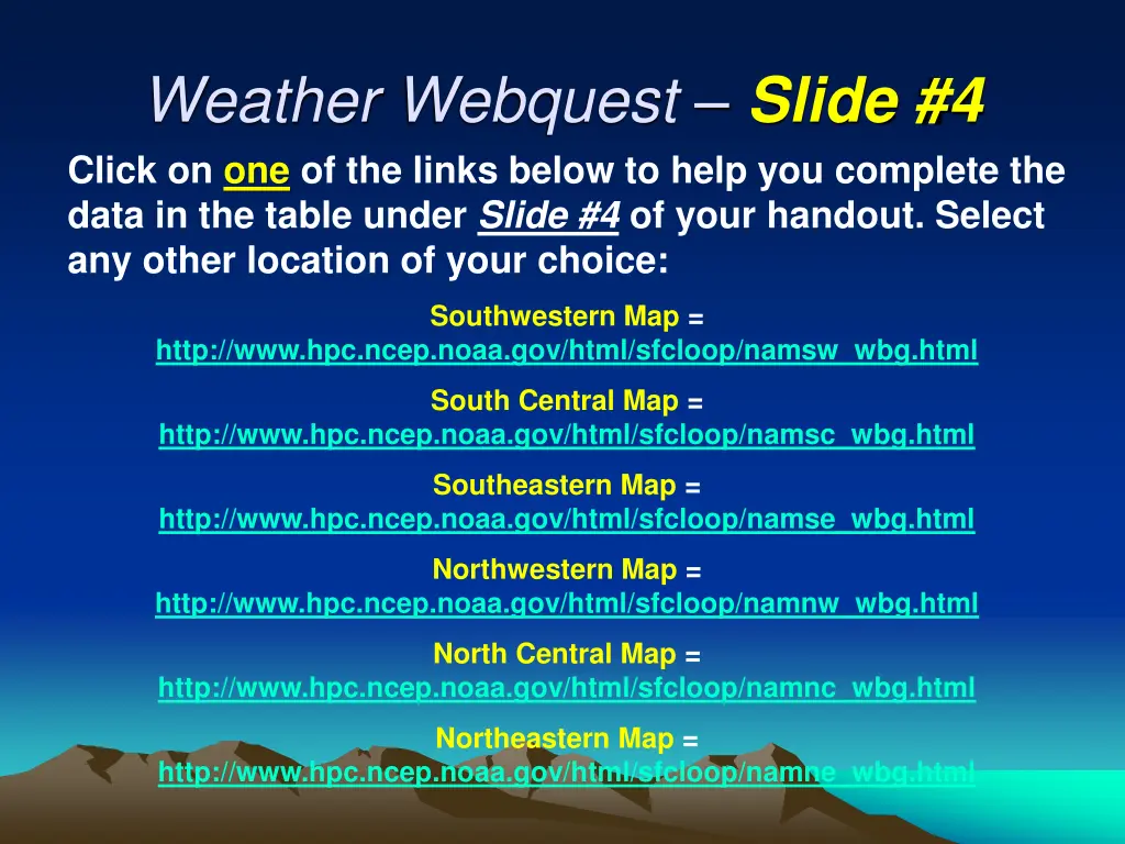 weather webquest slide 4 click