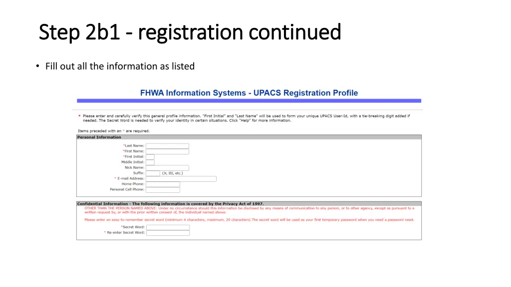 step 2b1 step 2b1 registration continued
