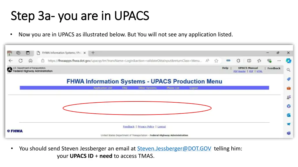 step 3a step 3a you are in you are in upacs
