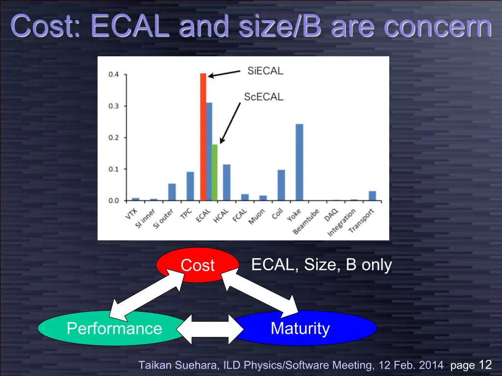 cost ecal and size b are concern