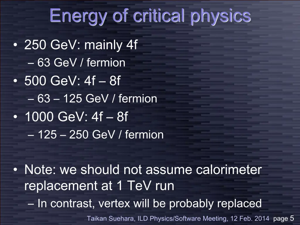 energy of critical physics