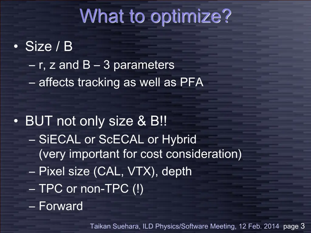what to optimize