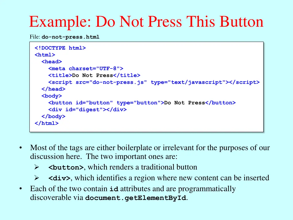 example do not press this button