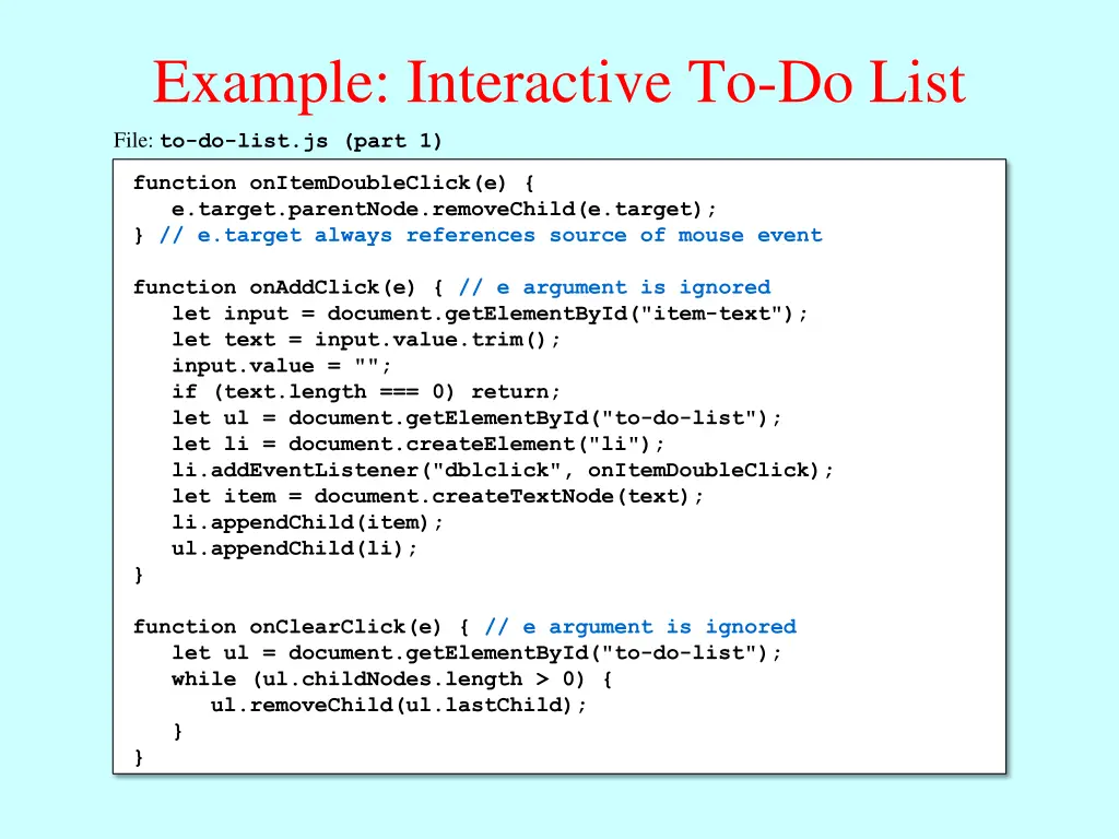 example interactive to do list 1