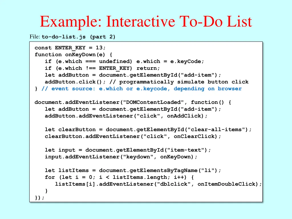example interactive to do list 2