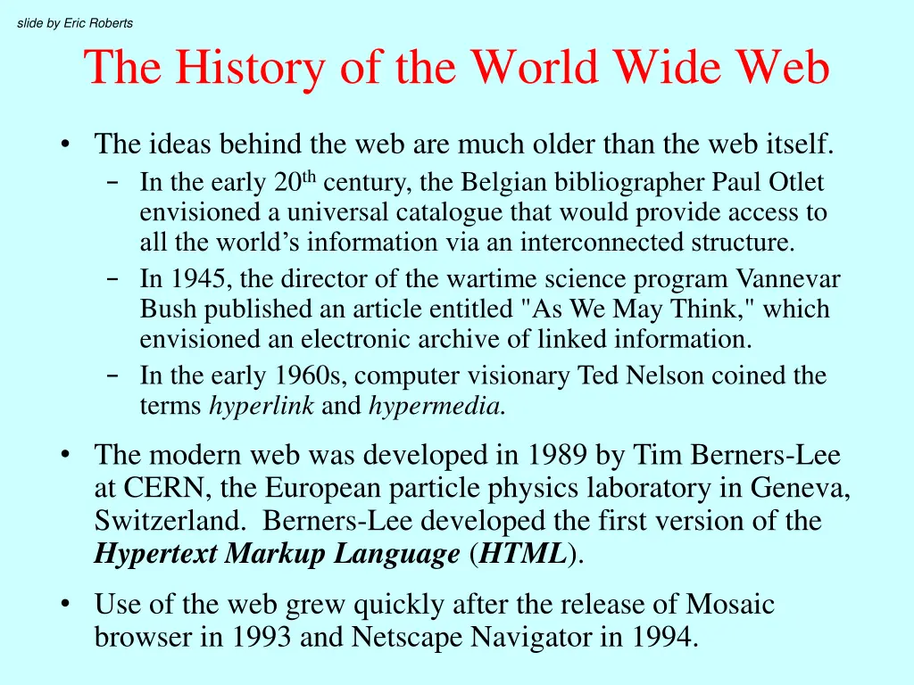 slide by eric roberts