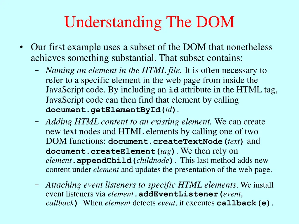 understanding the dom